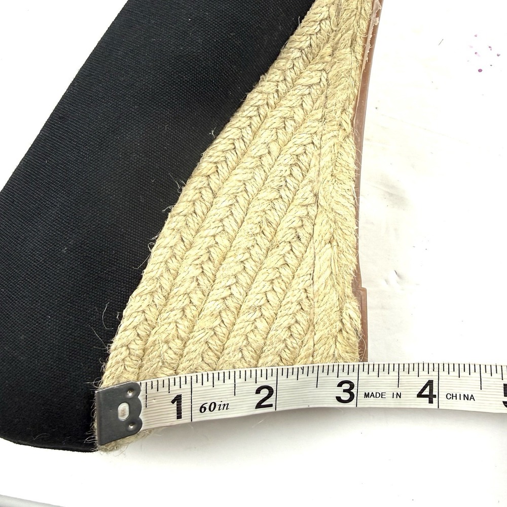 J Crew Seville Espadrille Wedge 10 Black Canvas Slip On Timeless Chic Shoes - Picture 11 of 11